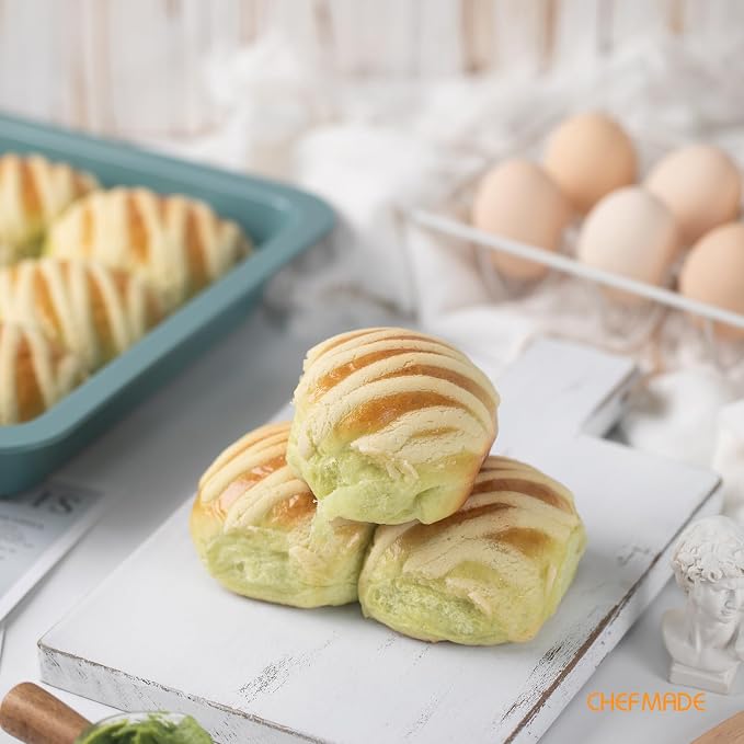 CHEFMADE Baking Pan, 13" Nonstick Lasagna Sheet Pan for Oven (Green) | Deep 1.8" carbon steel bakeware. Nonstick coating, wide edges for easy handling. Oven-safe for roasting, cookies, casseroles - Image 4