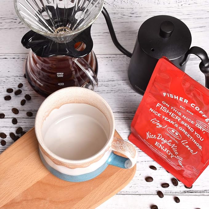 Bosmarlin Large Ceramic Coffee Mug, Big Tea Cup, 7 Colors to Choose, 21 Oz, Dishwasher and Microwave Safe, 1 PCS (Blue&White) - Image 6