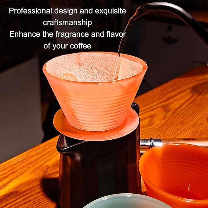 TOPINCN Pour Over Coffee Dripper, PP Coffee Filter Paperless Reusable Coffee Filter Coffee Brewing Filter Cone Cup with Base, Manual Coffee Brew Maker for Home Kitchen