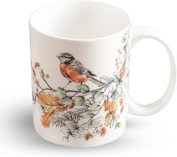 Maison d' Hermine Coffee Mug with Handles Tea Cups (15 Ounce, Pack of 1) | Fine Bone China Coffee Mugs for Hot Beverages Cappuccino Latte Home Spring Summer -Whitish Shabby Chique - Winter Berries - Image 9