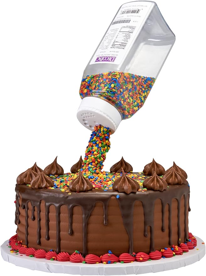 DECOPAC Quins Fancy Sprinkles, 19.5oz, Candy Sprinkles in Handheld Container, Edible Sprinkles For Celebration Cakes, Cupcakes, Cookies - Bright Confetti Quins - Image 3