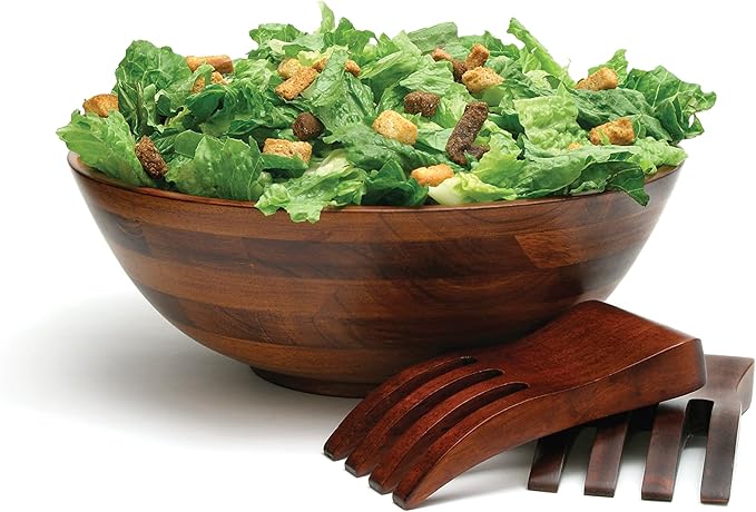 Lipper International Cherry Wood Salad Bowl Set