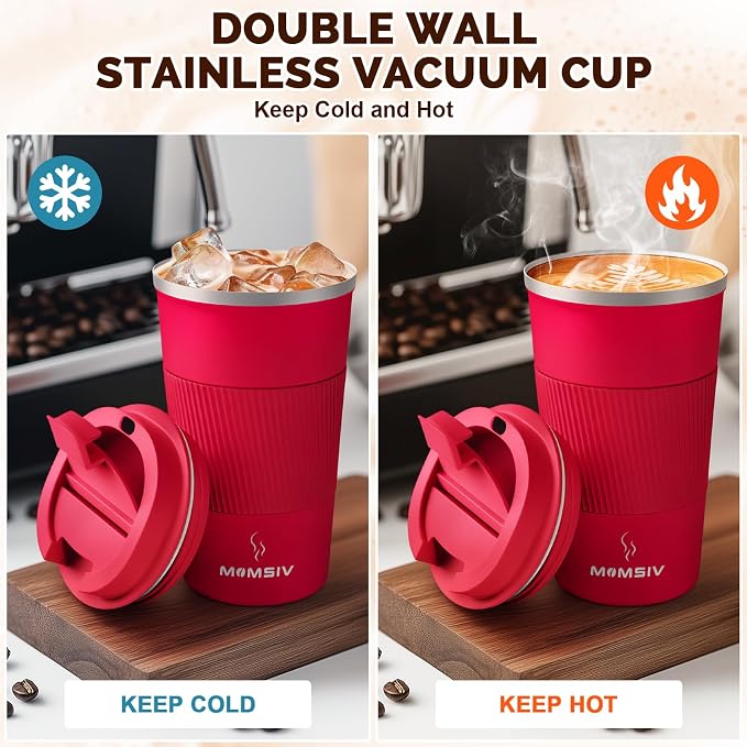 MOMSIV 17oz Travel Coffee Mug, Insulated Coffee Cup with Leakproof Lid | 6-Hour Heat Retention, 360°Leak proof, Vacuum Stainless Steel Double Walled, BPA-free, Reusable And To Go Coffee Mug - Image 3