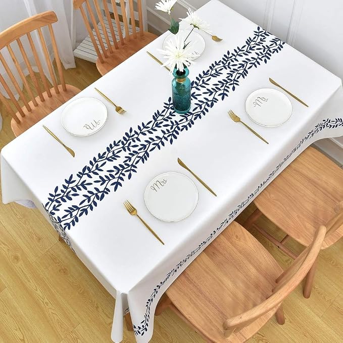 Wipeable Waterproof Tablecloth Vinyl Tablecloths for Rectangle Tables Heavy Duty PVC Tablecloth for Kitchen Dining Table(Rattan, 54'' x 84'') - Image 6