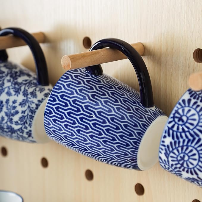 Selamica Ceramic Coffee Mugs Set of 4 with Handle, 16 OZ Large Coffee Cups for Cappuccino, Tea, Mocha, Cocoa, Dishwasher Microwave Safe, Vintage Blue - Image 5