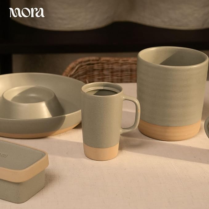 MORA Ceramics Large Tea Mug with Loose Leaf Infuser and Ceramic Lid, 18 oz, Portable, Microwave, Dishwasher Safe, Tall Coffee Cup - Rustic Matte Ceramic Glaze, Modern Herbal Tea Strainer, Peppercorn - Image 5