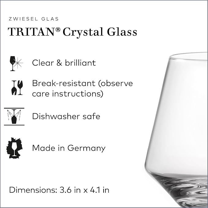 Zwiesel Glas Pure Stemless Burgundy Glass (Set of 6), Elegant Wine Glasses for Red Wine, Dishwasher-Safe Tritan Crystal Glasses, Made in Germany (17 Ounce) - Image 2
