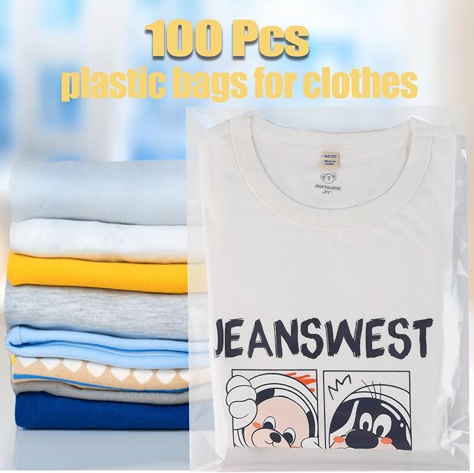 Nobranded 100 pcs Clear 12" x 16" Self Seal Cello Cellophane Bags Resealable Poly Plastic Bags 2.8 mils OPP Bag for Packaging Clothing, T Shirts, Party Decorative Gift - Image 5