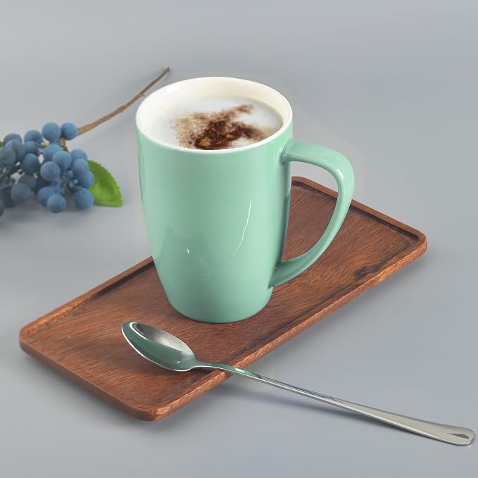 homEdge Porcelain Mug Set, 16 Ounces Cup for Tea, Latte, Mocha, Hot Chocolate, Set of 6, Turquoise - Image 3