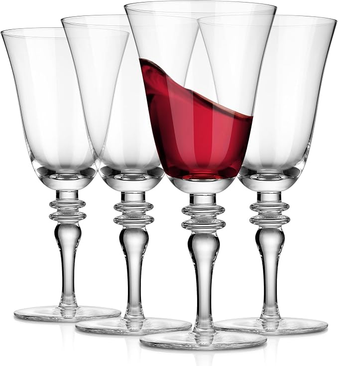 Royalrose Delight 14.2 oz Red Wine Glasses Set of 4 (Vintage Wine Glasses) | Premium Large Wine Goblets Glasses for Wine, Cocktails, Sparkling Water, Elegant Drinkware for Entertaining or Daily Use by RoyalroseLLC