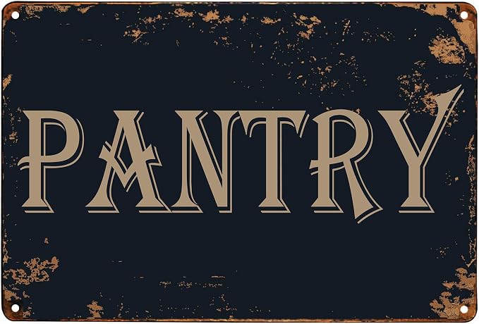 WOSTOD Pantry Sign Reto Vintage Metal Tin Signs Rustic Kitchen Decor Farmhouse Wall Decor Home Decorations 8X12Inch by WOSTOD