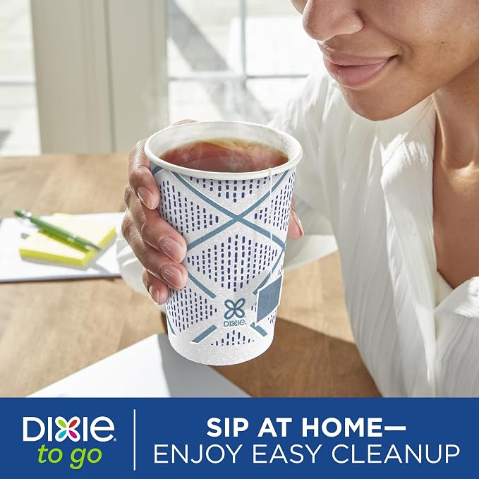 Dixie To Go Paper Coffee Cups With Lids, 16 oz, 108 Count (6 packs of 18 cups), Disposable Insulated Paper Cups for On-The-Go Hot or Cold Beverages - Image 10