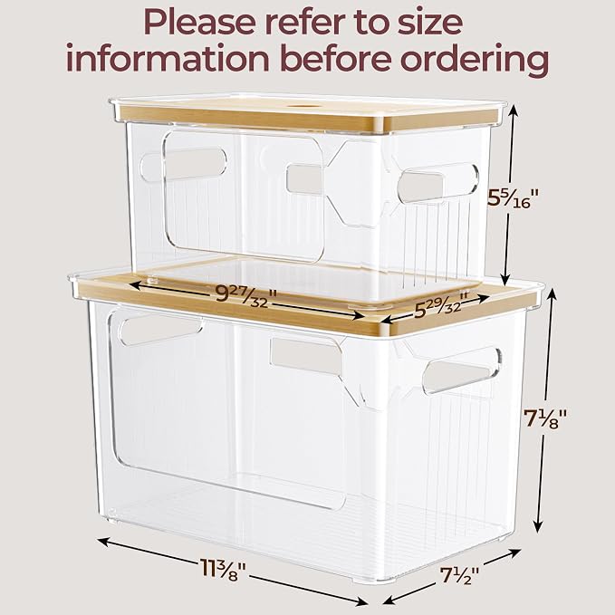 Delamu 2 Pack (XL+S) Trash Bag Dispenser, Stackable Garbage Bag Holder | Clear Acrylic Organizer Bins for Under Sink Organization, Pantry Storage, Cabinet, Kitchen, Laundry, Bathroom - Image 2