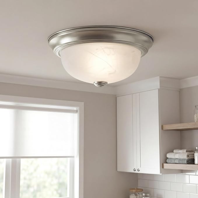 Kichler 11.5" 2-Light Flush Mount Light, Brushed Nickel - Image 2
