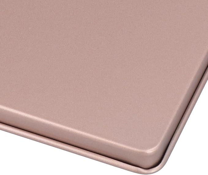 Non Stick Baking Pan Rose Gold Multifunctional Bakeware for Pizza and Bread 30.5x25.5cm - Carbon Steel Durable Tray - Image 7