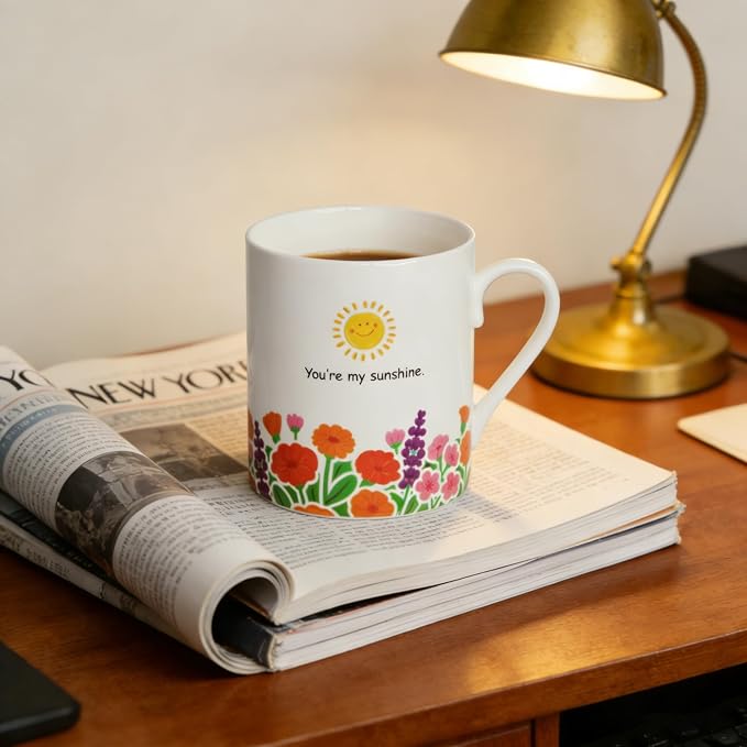 Lovfit Garden Color Changing 12oz Ceramic Coffee Mug | Heat Sensitive You are My Sunshine Cup, Sunflower Birthday Gift for Women Friends Family, Home Office Use - Image 6
