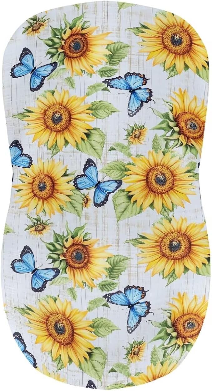 Sunflower Butterfly Bar Stool Covers Seat Covers for Dining Room Chairs Stretchable High Mid Low Swivel Chair Seat Covers - Image 4