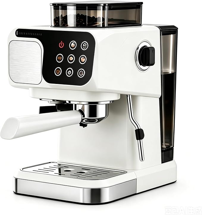 All-In-One Espresso Machine High-Pressure Extraction | Manual operation mode gives you full control over your custom coffee brew.(White) by Unknown