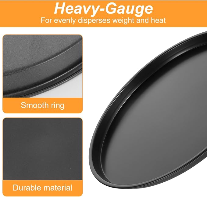 11.4 Inch Cookie Cake Pan, Round Cake Pan Round Cookie Sheet Nonstick Giant Shollow Baking Pans Cakes Tray Pans for Home Kitchen Baking - Image 3