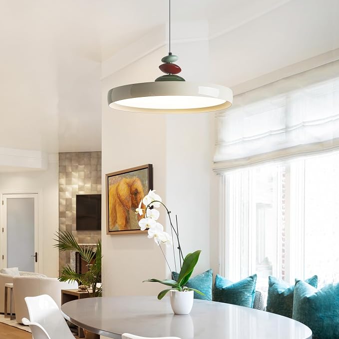 Modern Pendant Lights,White 16" LED Pendant Lighting Fixture with Remote Control Dimmable 3 Color Mode & Brightness, Adjustable Hanging Lamp for Kitchen Dining Room Bedroom Kitchen Island - Image 8