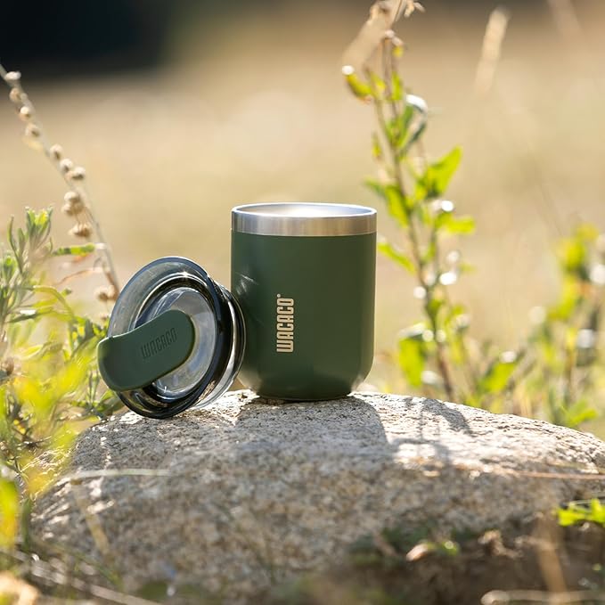 WACACO Octaroma Classico Vacuum Insulated Coffee Mug, Double-wall Stainless Steel Travel Tumbler With Drinking Lid, 6 fl oz (180ml), Pomona Green - Image 4
