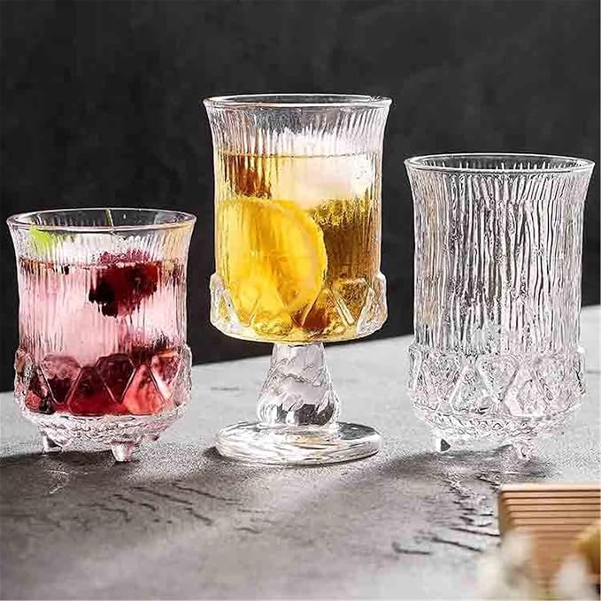 drinking glassware Bark Pattern Embossed Drinking Glasses Glass Cup(Large) - Image 7
