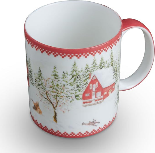 Maison d' Hermine Coffee Mug with Handles Tea Cups (15 Ounce, Pack of 1) | Fine Bone China Coffee Mugs for Hot Beverages Cappuccino Latte Home Restaurant Spring Summer -Rural Christmas - Jokkmokk by MaisondHermine