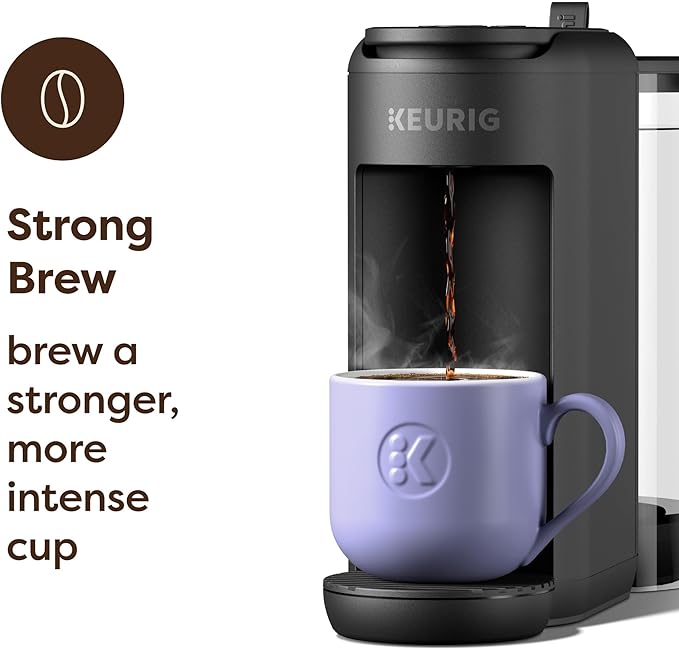Keurig K-Mini Mate Plus Single-Serve K-Cup Pod Coffee Maker, Compact, 3 Cup Sizes, Brew Over Ice and Strong Button Features, 50 oz Removable Reservoir, Matte Black - Image 4