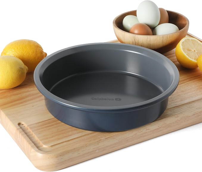 Calphalon Legacy 8 Inch Round Cake Pan, PFA Free Nonstick Bread Pan Bakeware, Heavy Gauge Steel Baking Dish for Even Heating, Oven Safe Round Baking Pan for Cakes, Brownies, Bread - Image 4