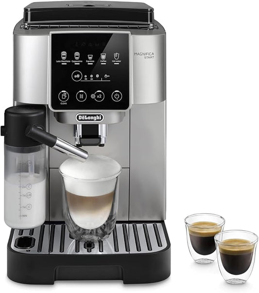 De'Longhi Magnifica Start Automatic Espresso Machine, Milk Frother, Silver | #1 Worldwide Espresso Machine Maker, Hot/Iced, Built-In Grinder, 13 Grind Settings, 5 One Touch Recipes by Unknown