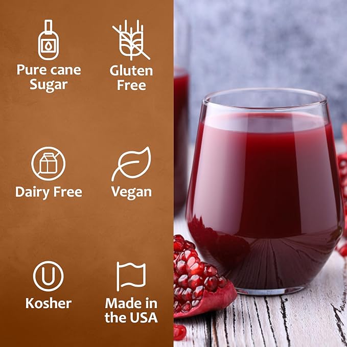 Syruvia Pomegranate Syrup, Flavored Syrup for Drinks, Cocktails, Lemonades, Iced Teas, and Desserts – 25.4 fl oz, With Pump
