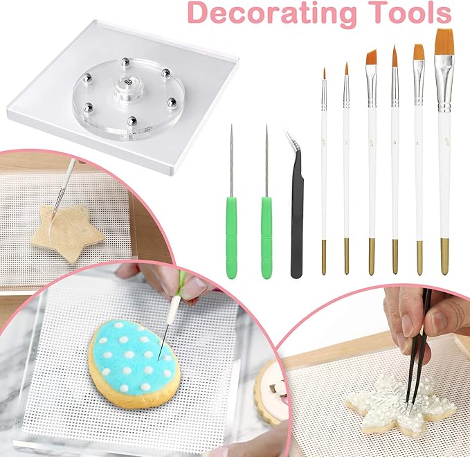 188pcs Cookie Decorating Supplies Kit(ALL-IN-ONE),with 12pcs holiday cookie cutter,Mixing Tools,Piping Tools,Decorating Tools and 100pcs Cookies Bags for Beginners and Decorator