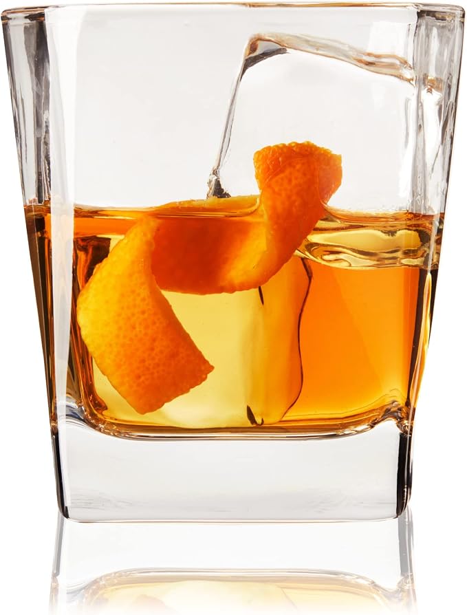 TRUE Square Rocks Glass, Old Fashioned Whiskey Glasses, Superb Drinking Cups for Cocktail Party, Home Bar, Bartender Accessories, Set of 4, 10 oz - Image 6