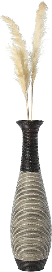 Uniquewise Tall Trumpet Design Decorative Artificial Rattan Wire Pattern Floor Vase 40 Inch High,Black by Uniquewise