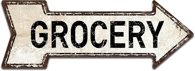 Mukuko Retro Arrow Metal Tin Sign Grocery Wall Decor Bar Restaurant 6" x 18" by Mukuko