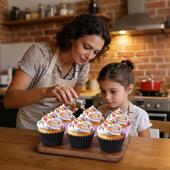 Caperci Heavy Duty Black Jumbo Cupcake Muffin Liners for Baking - Extra Large 100pcs Grease-Resistant Paper Baking Cups, No Muffin Pan Needed, Odorless, Easily Peels (Black) - Image 6