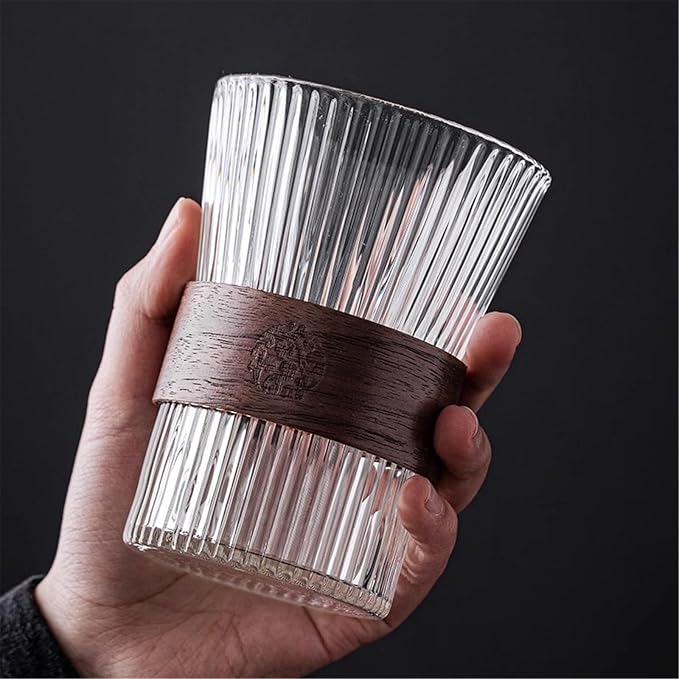 drinking glassware Wood Circle Striped Pattern Drinking Glasses - Image 3