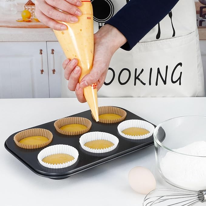 Caperci 300pcs Standard White Cupcake Liners for Baking - Odorless Greaseproof Paper Muffin Baking Cups for Wedding Birthday Party Baby Shower Festivals (White) - Image 8