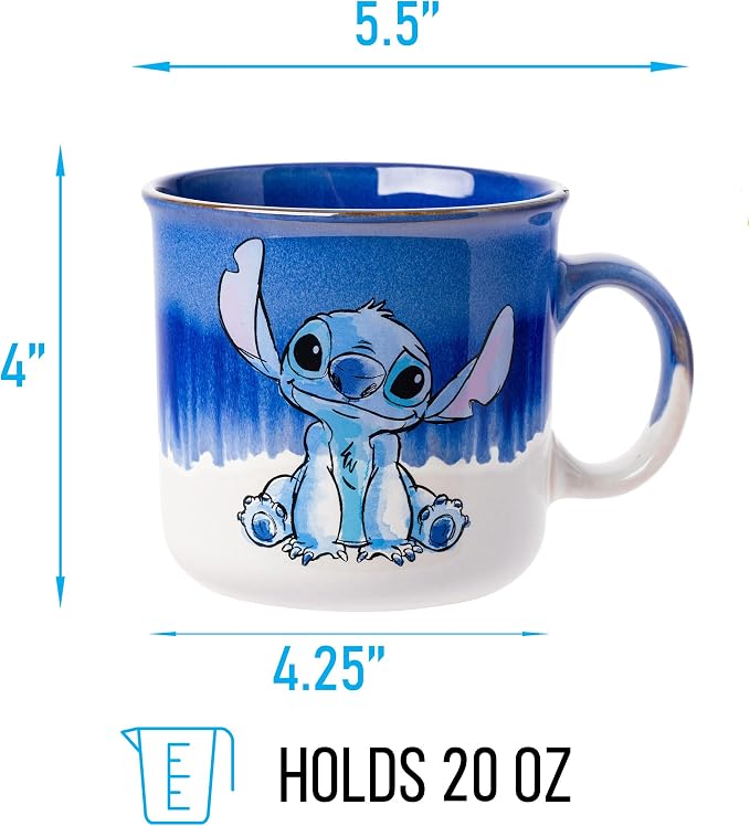 Silver Buffalo Disney Lilo and Stitch, Reactive Glaze Camper Mug, 20oz | Ohana Means Family, Ceramic, 0.59 Liters - Image 2