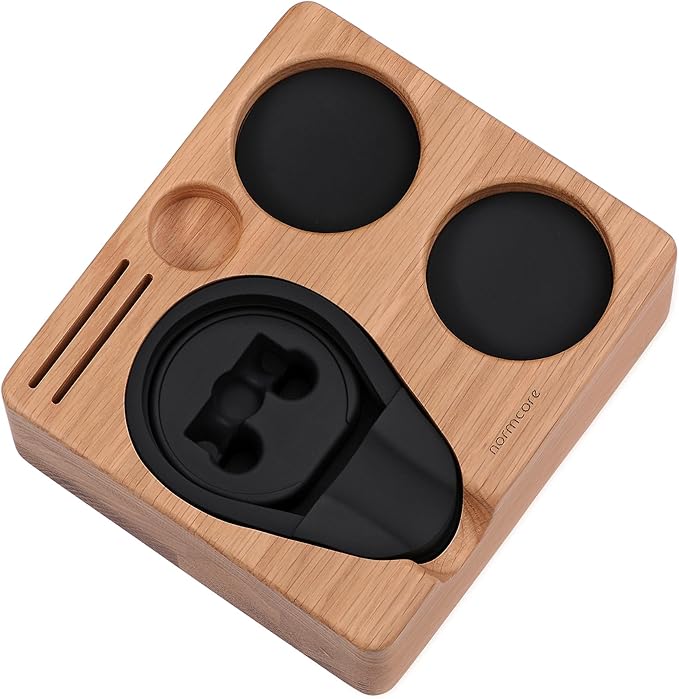 Normcore Espresso Tamping Station, Wooden Espresso Tamper Station, Solid American White OAK Wood Tamper Holder For 51mm 54mm Espresso Machine Accessories