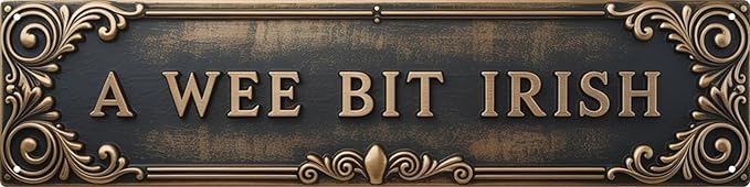 WSUPBPR Wee Bit Irish Metal Sign 4x16in Celtic Plaque for Pub Wall Decor Irish Pride Gift by WSUPBPR