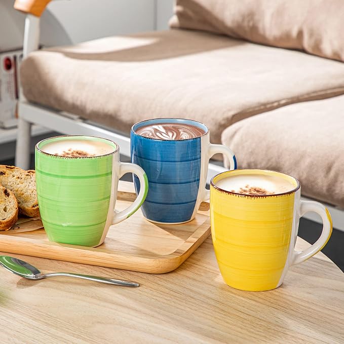 vancasso Bonita 12 Oz Coffee Mugs Set of 6, Ceramic Coffee Cups for Cappuccino, Latte, Tea, Cocoa, Warm Color - Image 7