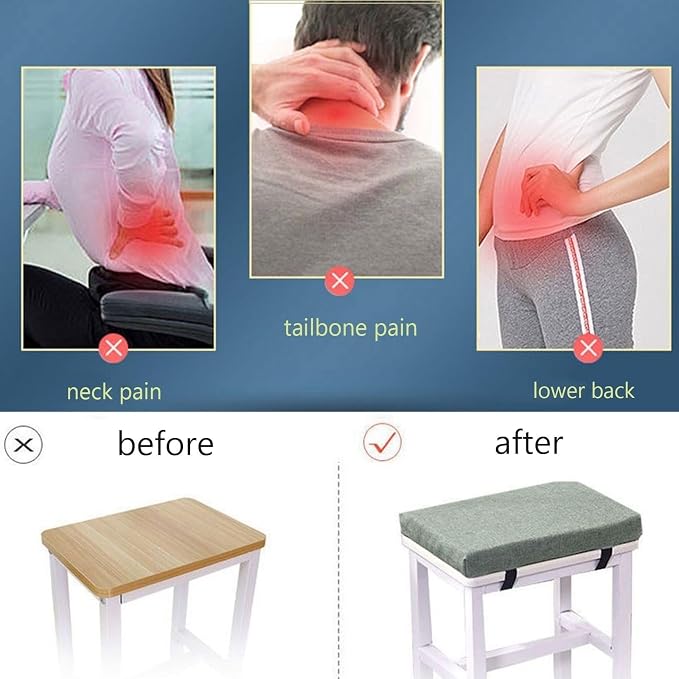Square Stool Cushion Set of 2 With Ties - 14x14/15*15/12*12 Seat Pad for Bar, Dining Chair - Thickened 5/8cm for Home Kitchen ( Color : 6# - Image 4