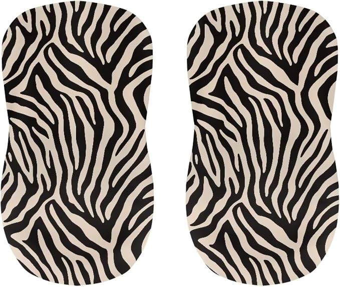 Zebra Stripes Print Bar Stool Chair Covers, 2 Pack Stretchable Non Slip Bar Stool Covers with Backs Decorative High Mid Low Swivel Barstool Covers Slipcovers - Image 4