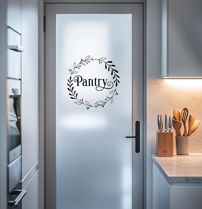 Pantry Decal, Kitchen Pantry Ornamental Sticker, Food Pantry Door Decal, Farmhouse Pantry Door Sticker, Kitchen Door Sign, Pantry Door Vinyl Sticker Decal (Black) - Image 5