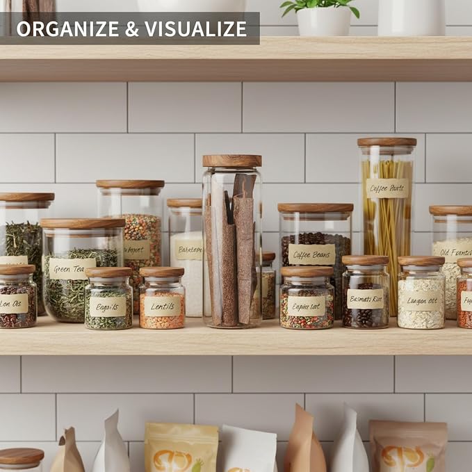 Clear Glass Storage Jar with Natural Acacia Wood Lid for Pantry Organization - Image 2
