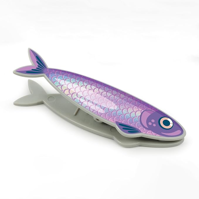 Genuine Fred FISH 'N CLIPS Sardine Bag Clips, Set of 4 Food Storage Clips, Iridescent Finish, Double-Sided, Durable Plastic and Stainless Steel Springs, Fun Kitchen Accessories and Great Gift - Image 7