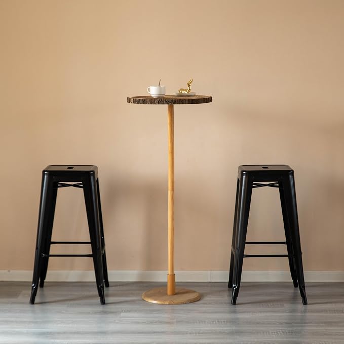 4-pcs 30-inch Backless Metal Bar Stool Stackable Heavy-Duty Counter-Height Chair for Home Bars Patios Kitchen Islands Cafes Restaurants Bistros and Dining Areas for Indoor & Outdoor, Black - Image 6