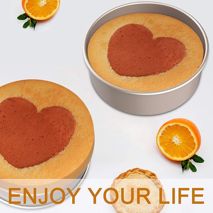 CHEFMADE Round Cake Pan, 6-Inch with Removable Loose Bottom | Nonstick carbon steel round baking pan, easy cleanup. Ideal for chiffon, angel food, and sponge cakes (Champagne Gold) - Image 7