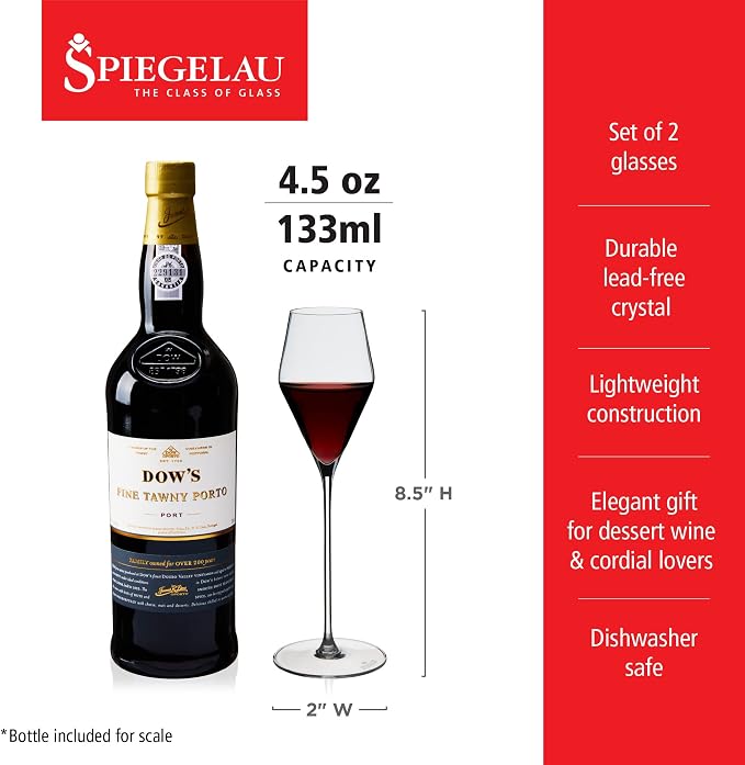 Spiegelau Definition Digestif Glasses, Elegant Stemmed Dessert Wine Glasses for After-Dinner Drinks, Lightweight Crystal Glassware for Wedding Gifts, Housewarming Party, 4.5 oz, Set of 2 - Image 3
